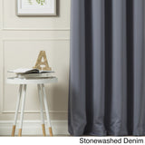 Aurora Home Silvertone Grommet Top Thermal Insulated Blackout Curtain Panel Pair