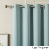 Aurora Home Silvertone Grommet Top Thermal Insulated Blackout Curtain Panel Pair