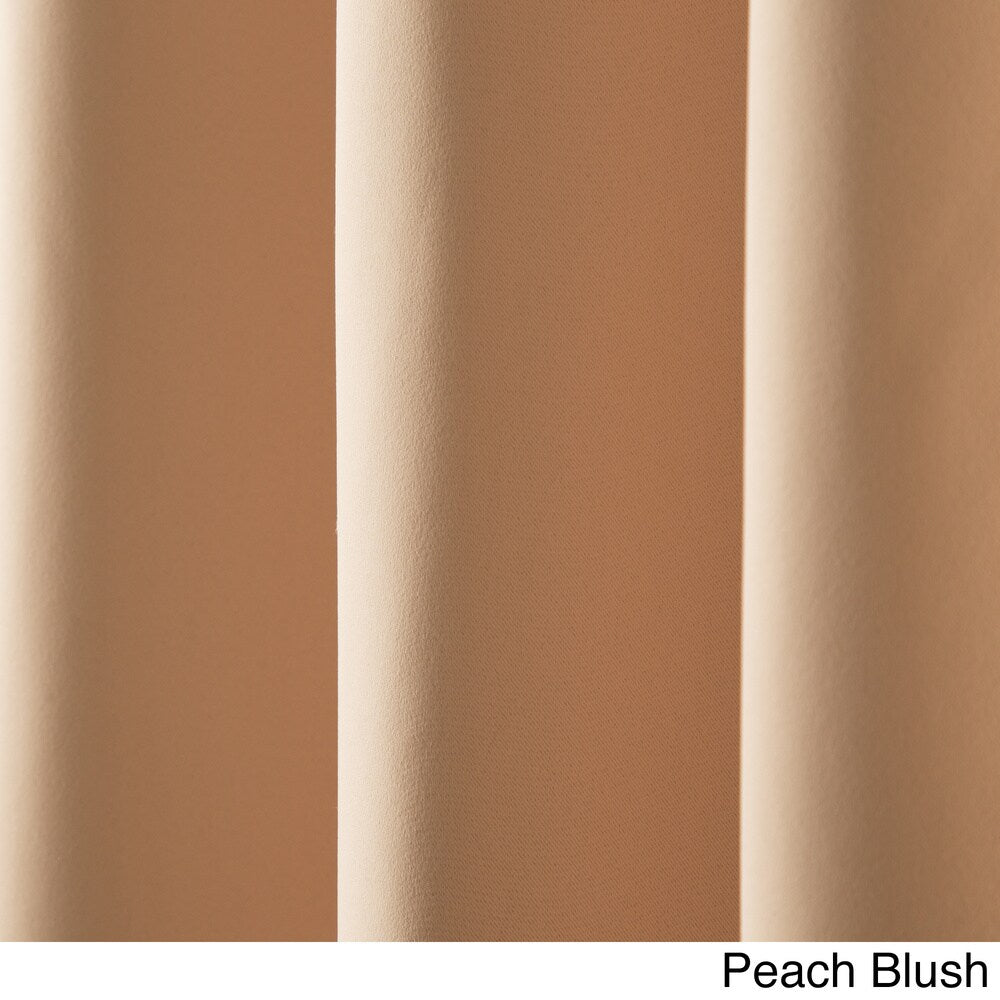 Aurora Home Silvertone Grommet Top Thermal Insulated Blackout Curtain Panel Pair
