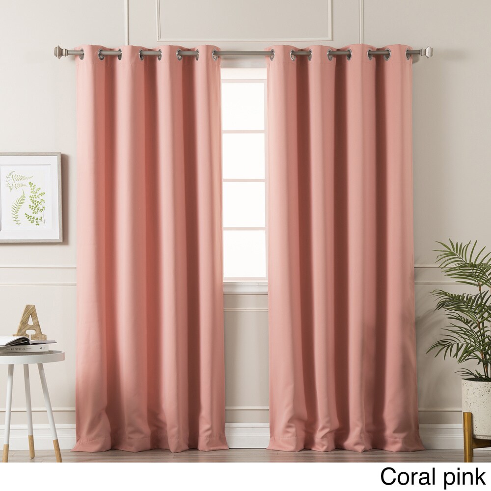 Aurora Home Silvertone Grommet Top Thermal Insulated Blackout Curtain Panel Pair