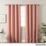 Aurora Home Silvertone Grommet Top Thermal Insulated Blackout Curtain Panel Pair