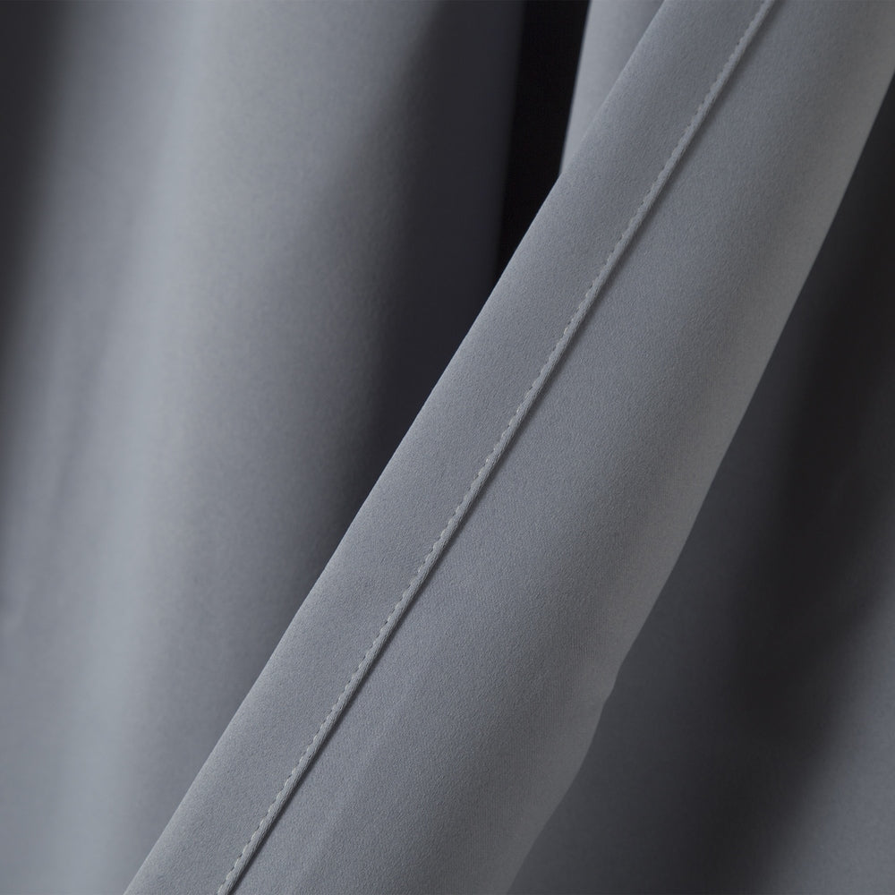 Aurora Home Silvertone Grommet Top Thermal Insulated Blackout Curtain Panel Pair