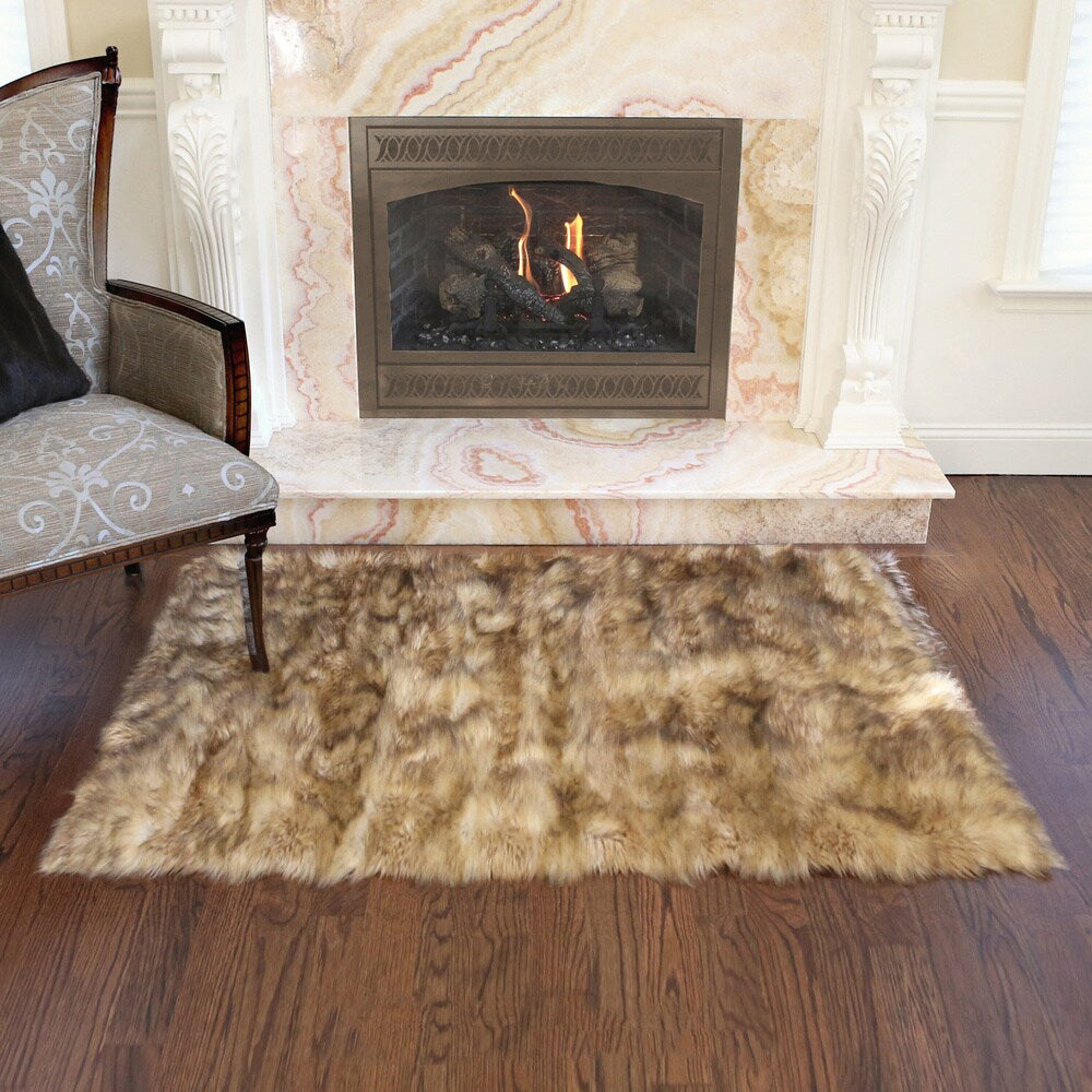 Aurora Home Wild Mannered Luxury Long Faux Fur Rug (3'4 x 4'10)