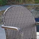 Aurora Outdoor Wicker Aluminum Stacking Dining Chair (Set of 4) by Christopher Knight Home