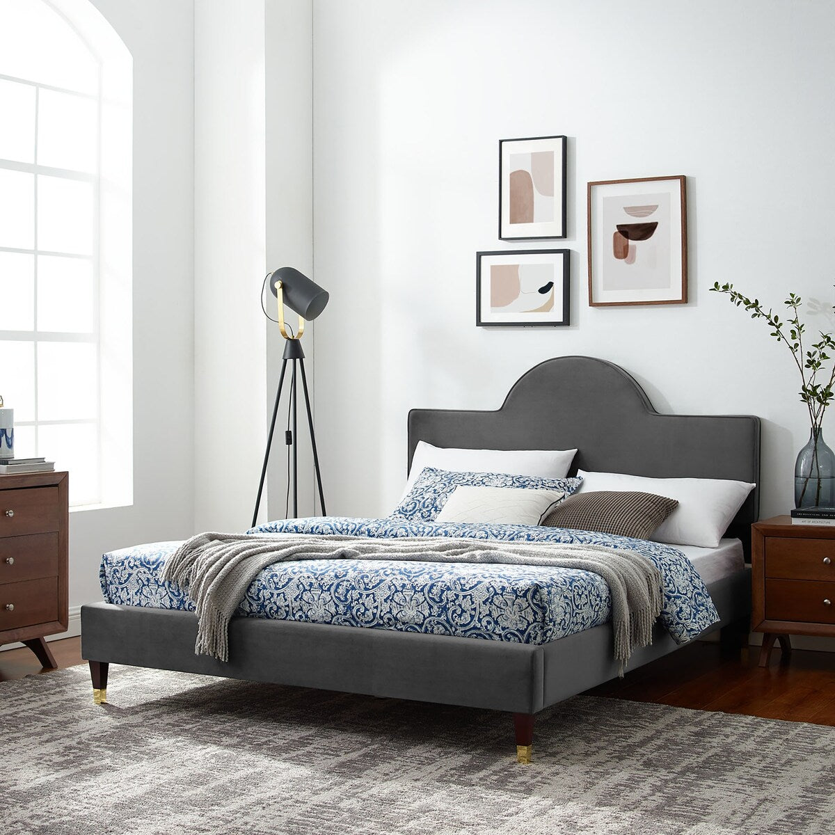 Aurora Performance Velvet Twin Bed