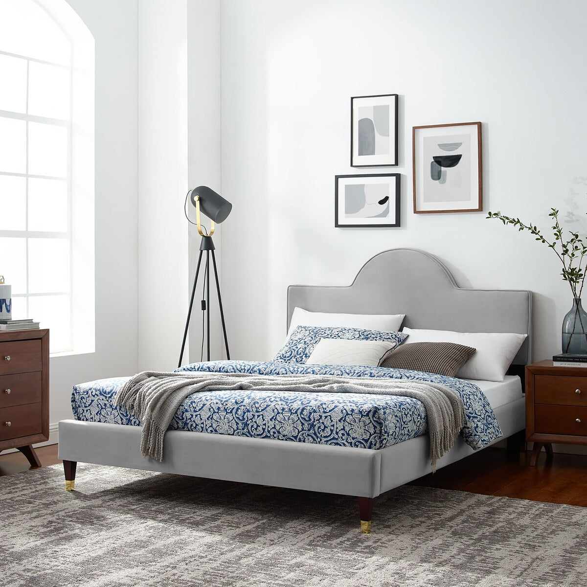 Aurora Performance Velvet Twin Bed