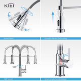 Aurora Single Handle Pull Down Kitchen Sink Faucet