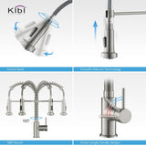 Aurora Single Handle Pull Down Kitchen Sink Faucet