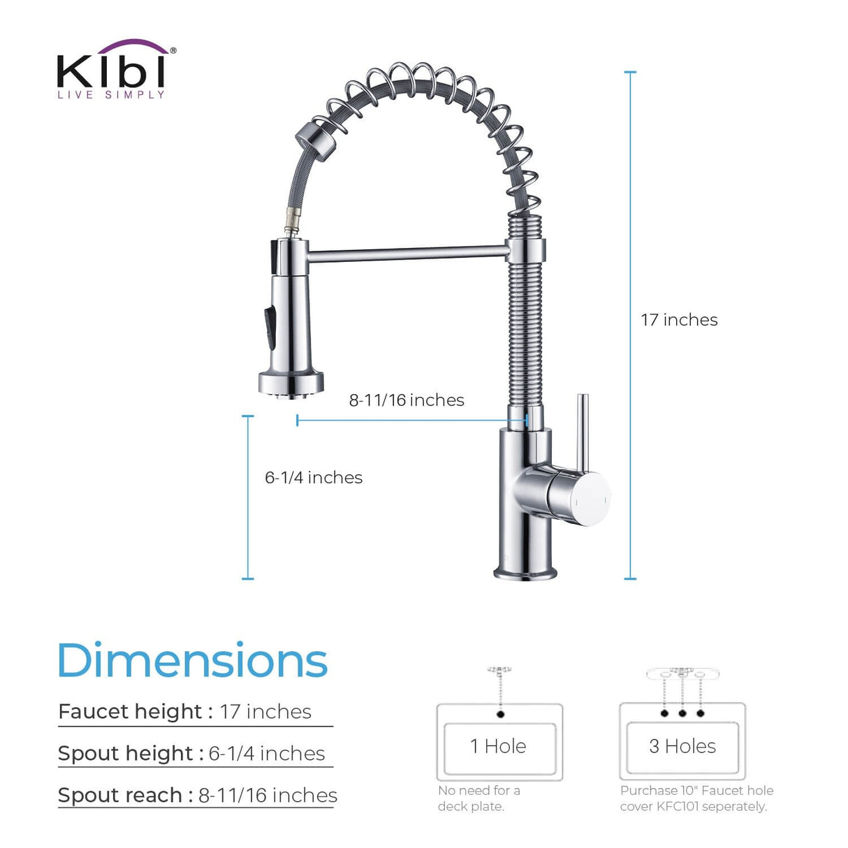 Aurora Single Handle Pull Down Kitchen Sink Faucet
