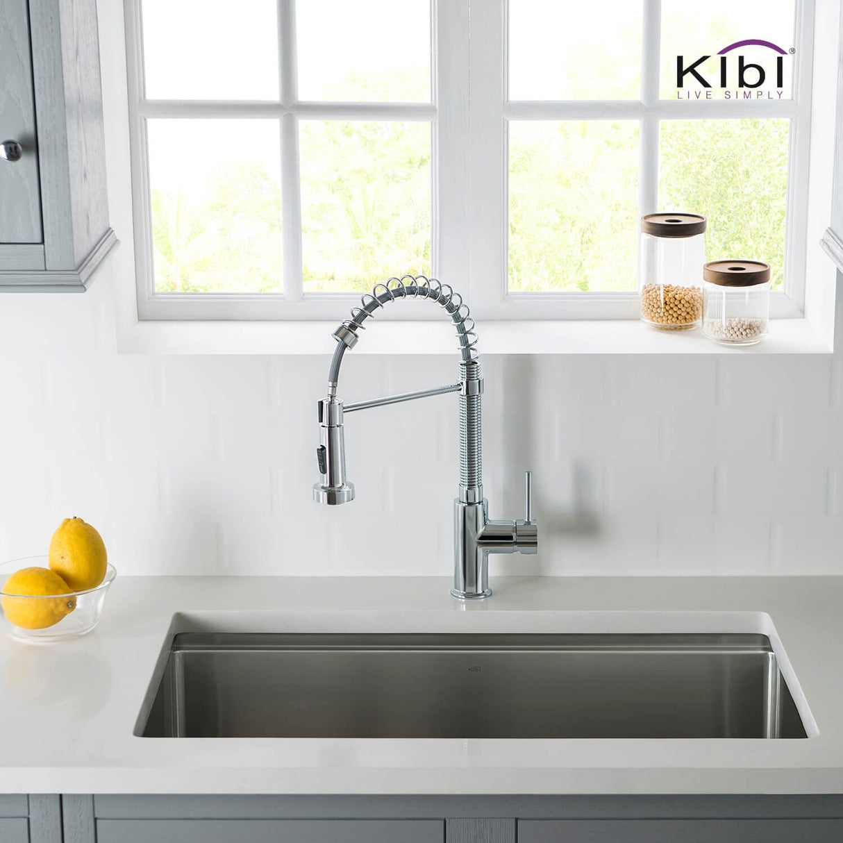 Aurora Single Handle Pull Down Kitchen Sink Faucet