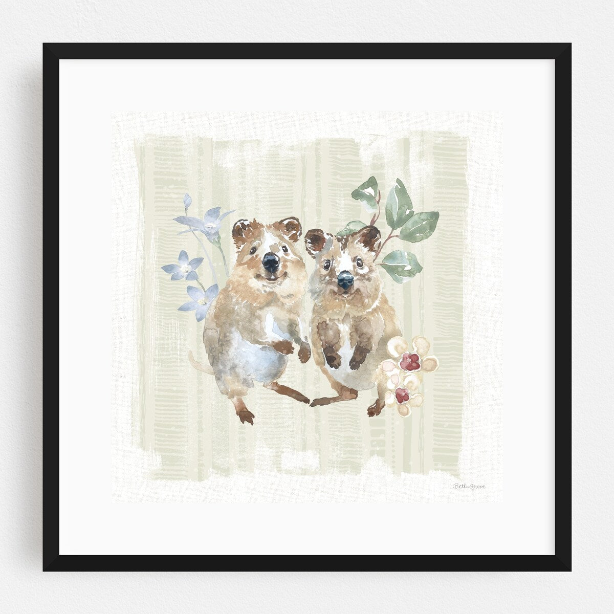 Aussie Love VI Illustrations Animals Floral Florals Art Print/Poster