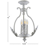 Austen 12.2" Metal LED Semi-Flush Mount, Antique White by JONATHAN Y