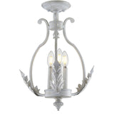 Austen 12.2" Metal LED Semi-Flush Mount, Antique White by JONATHAN Y