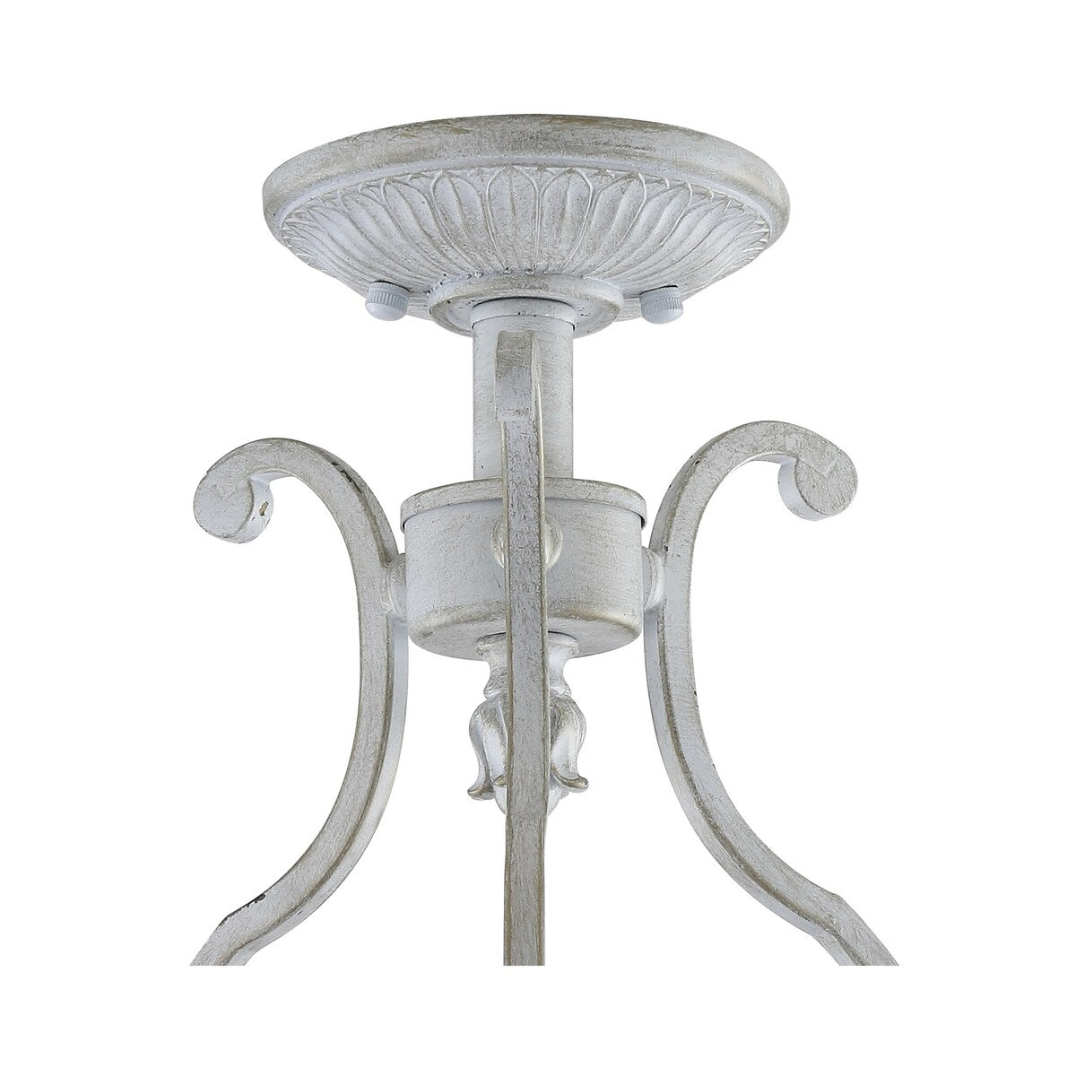 Austen 12.2" Metal LED Semi-Flush Mount, Antique White by JONATHAN Y