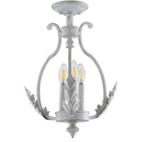 Austen 12.2" Metal LED Semi-Flush Mount, Antique White by JONATHAN Y