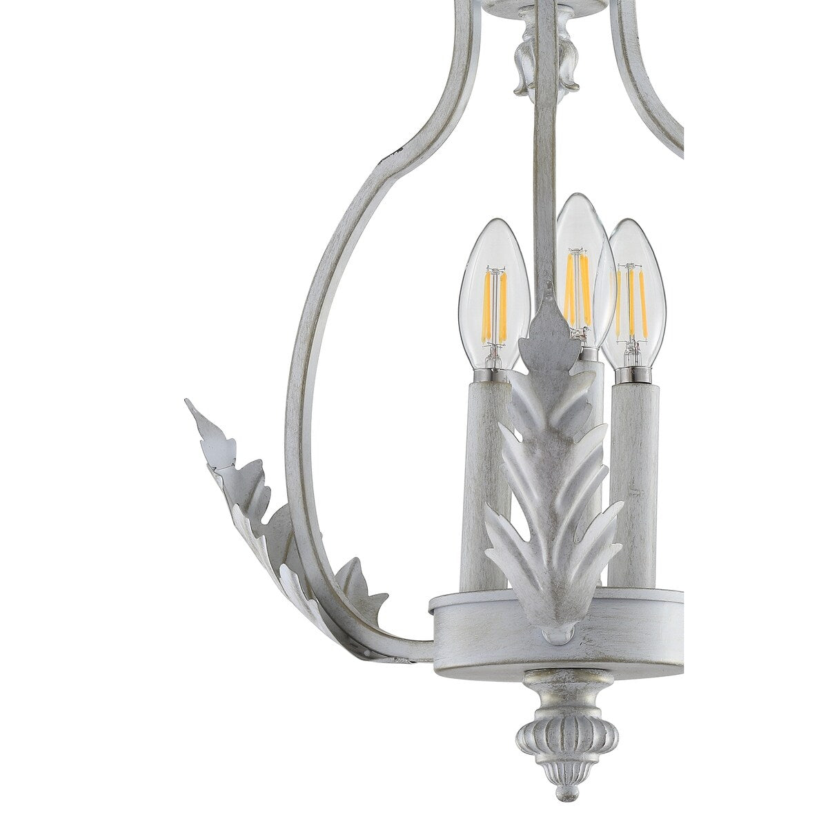 Austen 12.2" Metal LED Semi-Flush Mount, Antique White by JONATHAN Y