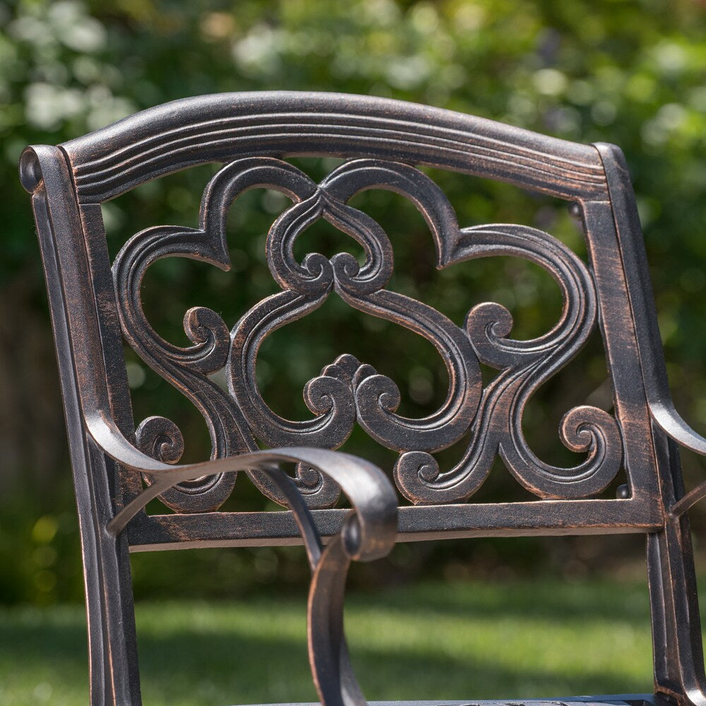 Austin Outdoor 7-piece Cast Aluminum Rectangle Dining Set by Christopher Knight Home