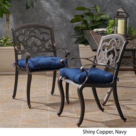 Austin Outdoor Aluminum Dining Chair (Set of 2) by Christopher Knight Home