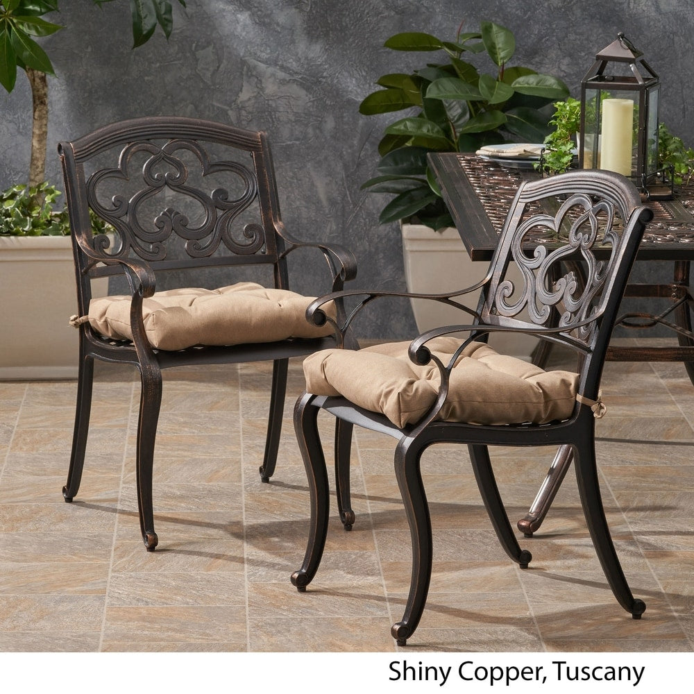 Austin Outdoor Aluminum Dining Chair (Set of 2) by Christopher Knight Home