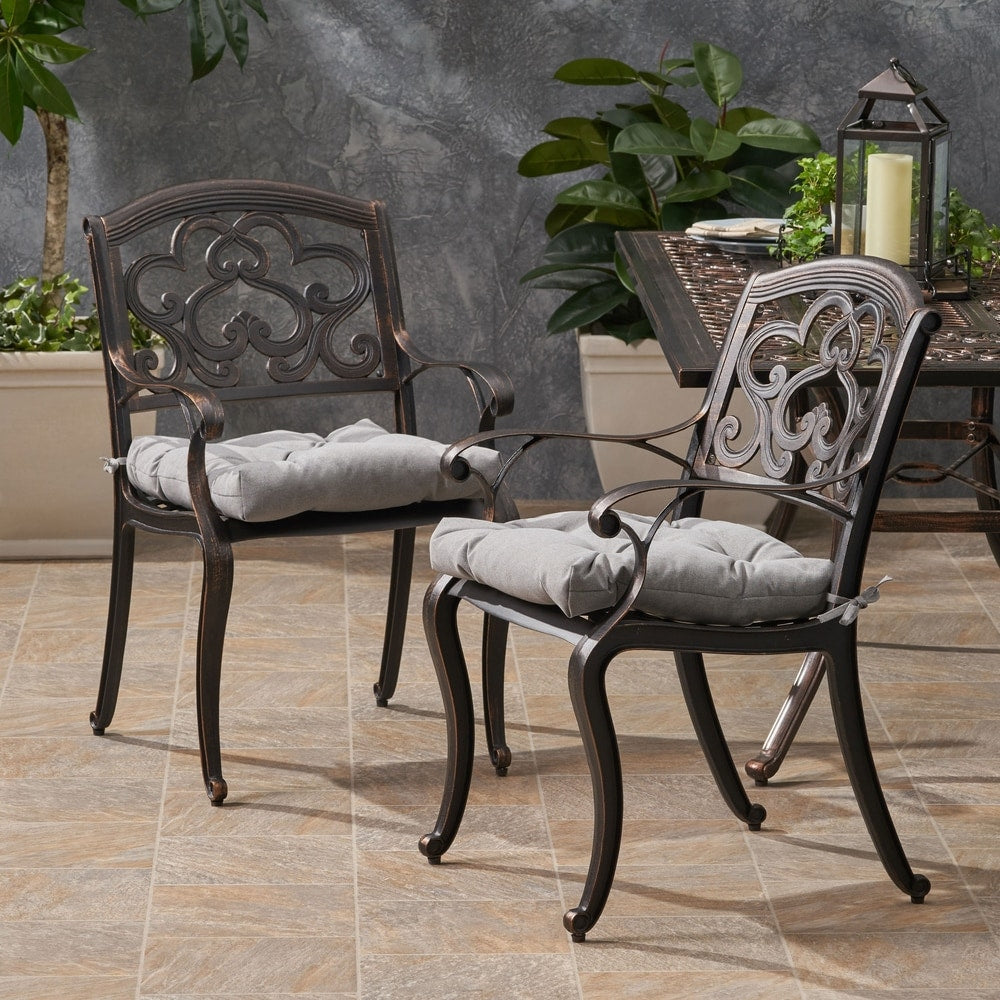 Austin Outdoor Aluminum Dining Chair (Set of 2) by Christopher Knight Home