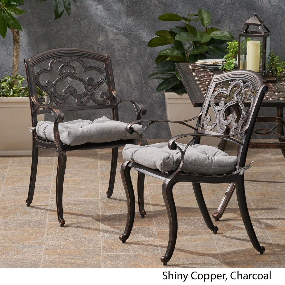 Austin Outdoor Aluminum Dining Chair (Set of 2) by Christopher Knight Home