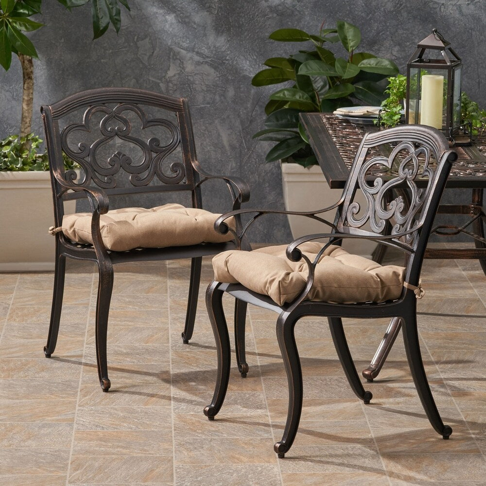Austin Outdoor Aluminum Dining Chair (Set of 2) by Christopher Knight Home