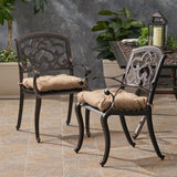 Austin Outdoor Aluminum Dining Chair (Set of 2) by Christopher Knight Home