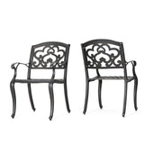 Austin Outdoor Cast Aluminum Dining Chair (Set of 2) by Christopher Knight Home
