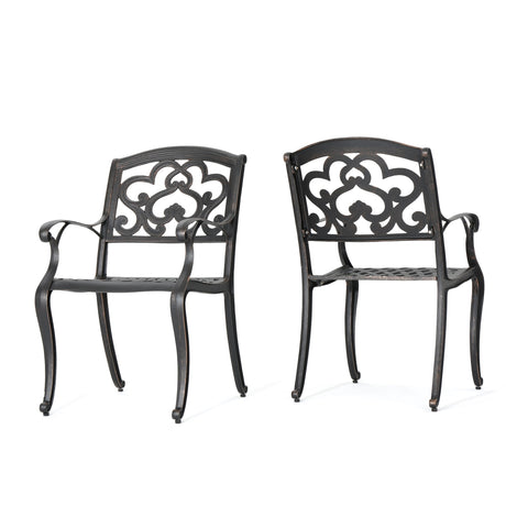 Austin Outdoor Cast Aluminum Dining Chair (Set of 2) by Christopher Knight Home