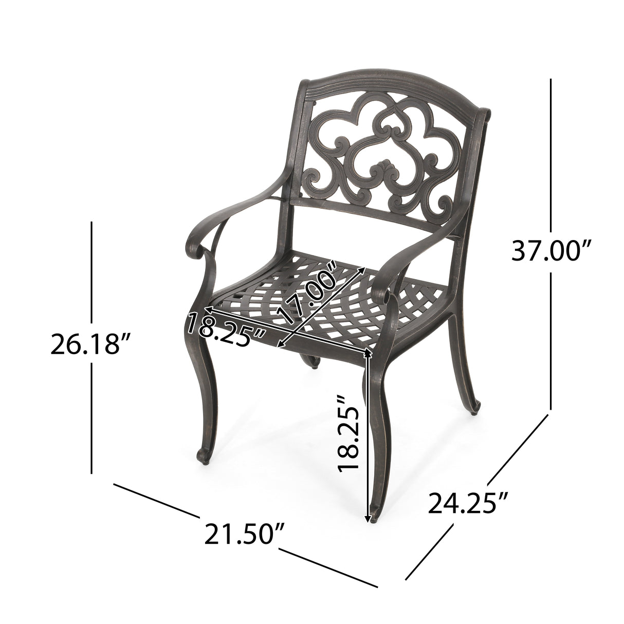 Austin Outdoor Cast Aluminum Dining Chair (Set of 2) by Christopher Knight Home