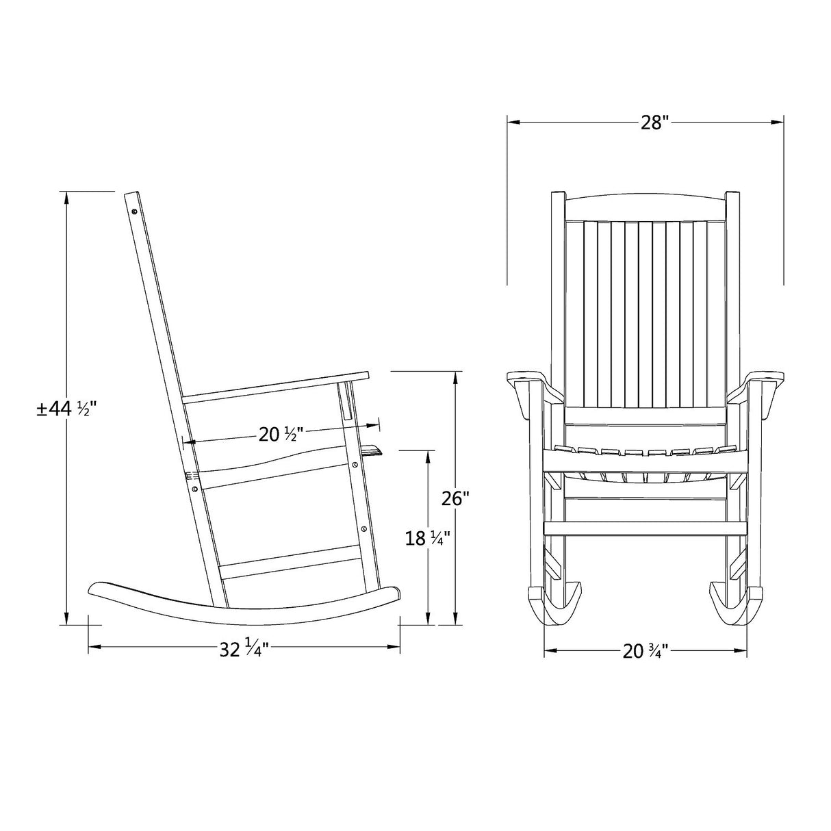 Cambridge Casual Austin Outdoor Rocking Chair - Black