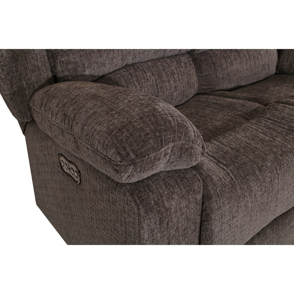 Austin Stone Full Power Dual Recliner Loveseat with Headrest