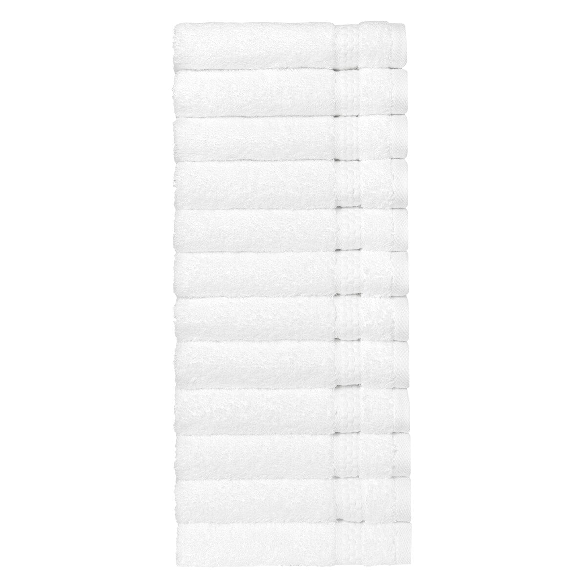Authentic Hotel and Spa 100% Aeagean Long Staple Turkish Cotton, STARLIGHT Terry Washcloths (Set of 12)