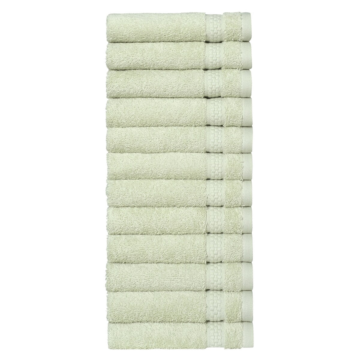 Authentic Hotel and Spa 100% Aeagean Long Staple Turkish Cotton, STARLIGHT Terry Washcloths (Set of 12)