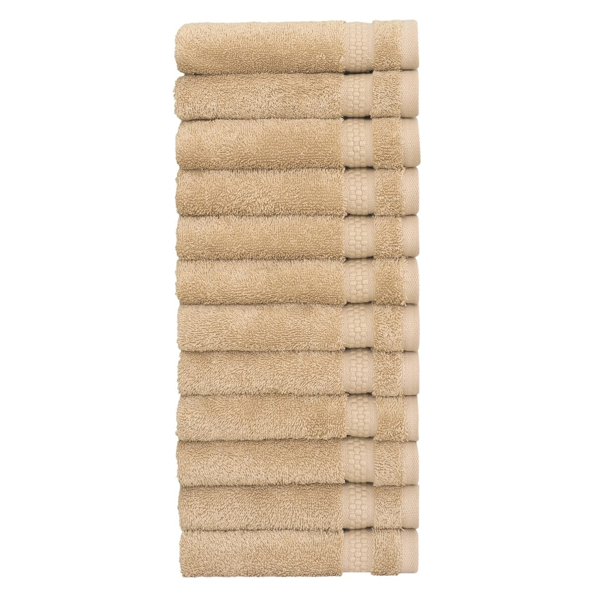 Authentic Hotel and Spa 100% Aeagean Long Staple Turkish Cotton, STARLIGHT Terry Washcloths (Set of 12)