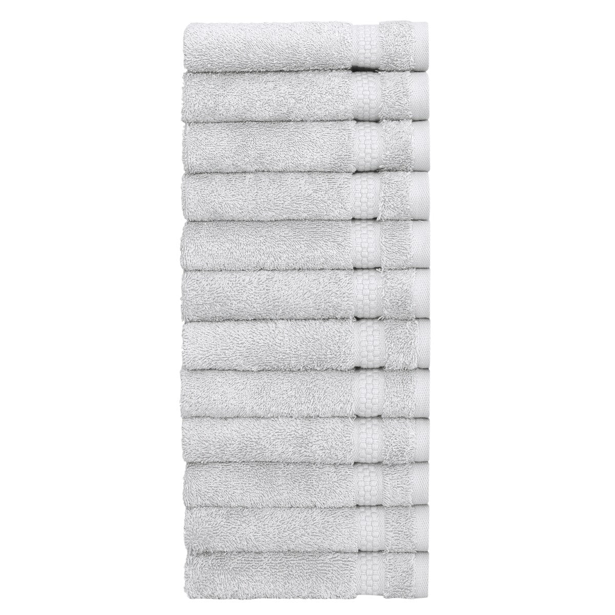 Authentic Hotel and Spa 100% Aeagean Long Staple Turkish Cotton, STARLIGHT Terry Washcloths (Set of 12)