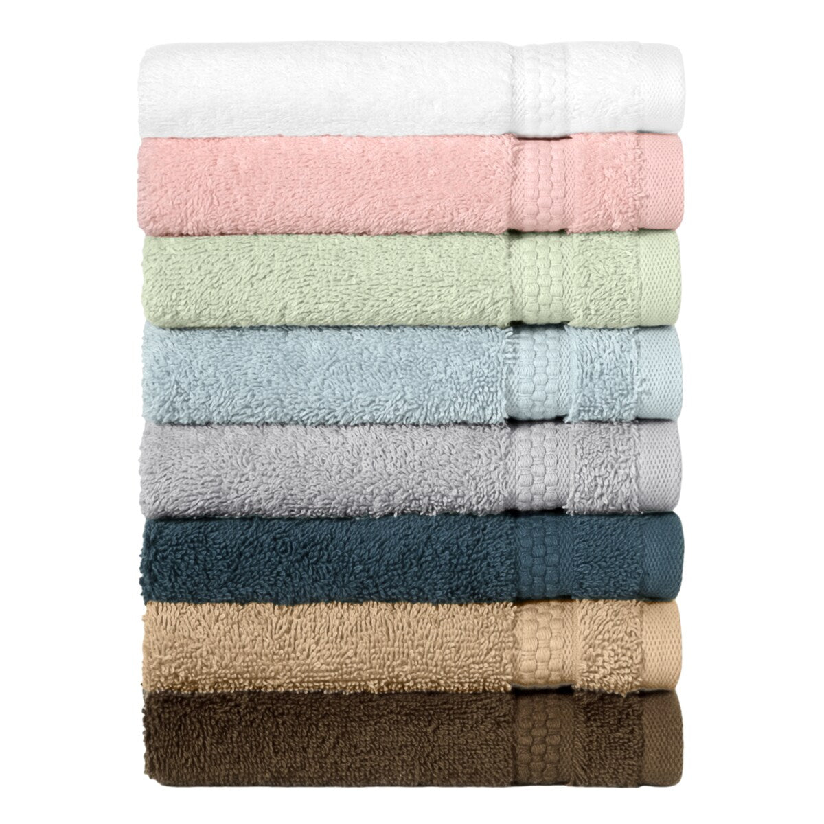 Authentic Hotel and Spa 100% Aeagean Long Staple Turkish Cotton, STARLIGHT Terry Washcloths (Set of 12)