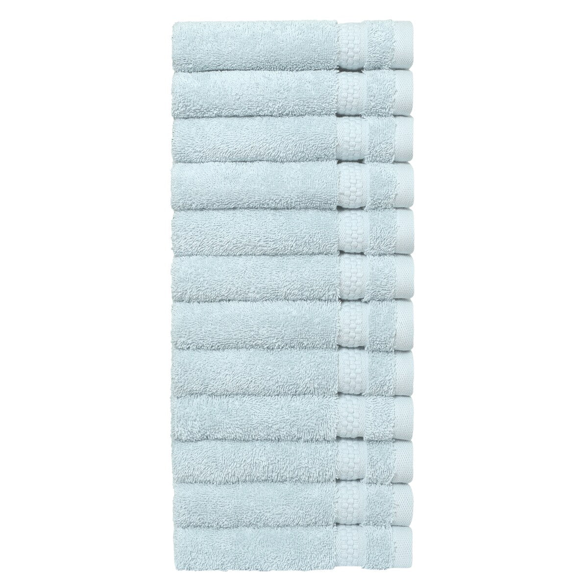 Authentic Hotel and Spa 100% Aeagean Long Staple Turkish Cotton, STARLIGHT Terry Washcloths (Set of 12)