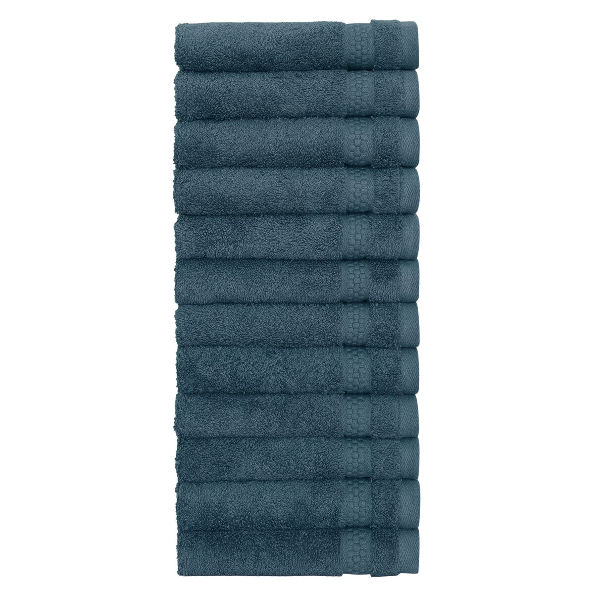 Authentic Hotel and Spa 100% Aeagean Long Staple Turkish Cotton, STARLIGHT Terry Washcloths (Set of 12)