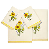 Authentic Hotel and Spa 100% Turkish Cotton Girasol 4PC Embellished Towel Set