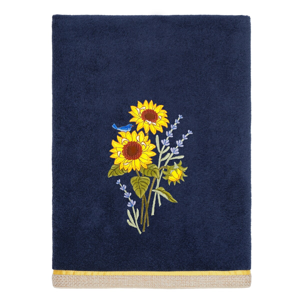 Authentic Hotel and Spa 100% Turkish Cotton Girasol 4PC Embellished Towel Set