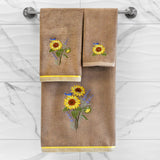 Authentic Hotel and Spa 100% Turkish Cotton Girasol 4PC Embellished Towel Set