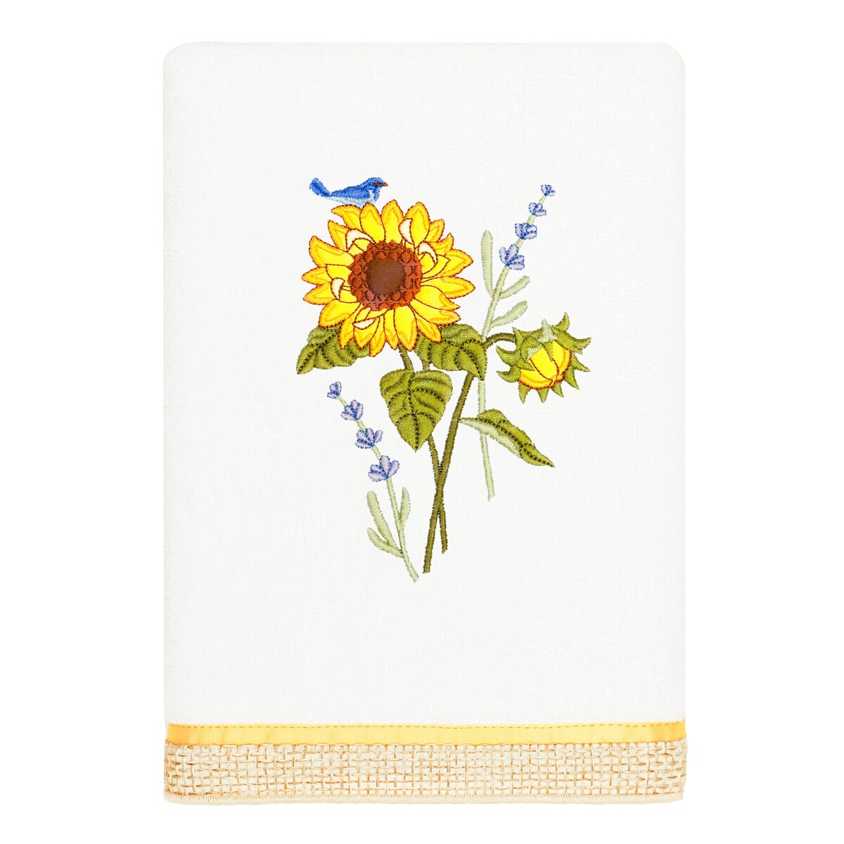 Authentic Hotel and Spa 100% Turkish Cotton Girasol 4PC Embellished Towel Set