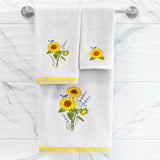 Authentic Hotel and Spa 100% Turkish Cotton Girasol 4PC Embellished Towel Set