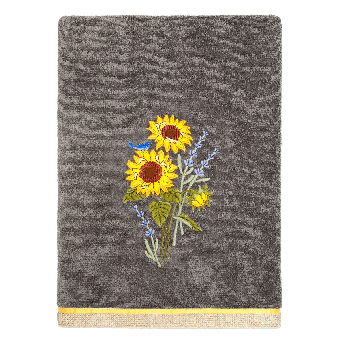 Authentic Hotel and Spa 100% Turkish Cotton Girasol 4PC Embellished Towel Set