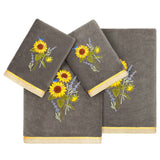 Authentic Hotel and Spa 100% Turkish Cotton Girasol 4PC Embellished Towel Set