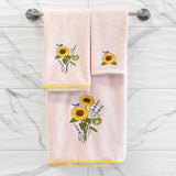 Authentic Hotel and Spa 100% Turkish Cotton Girasol 4PC Embellished Towel Set