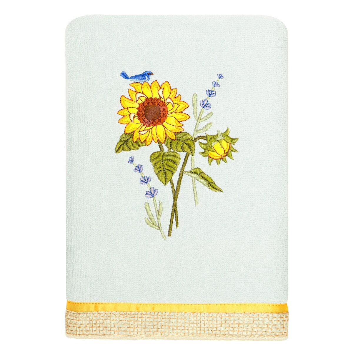 Authentic Hotel and Spa 100% Turkish Cotton Girasol 4PC Embellished Towel Set