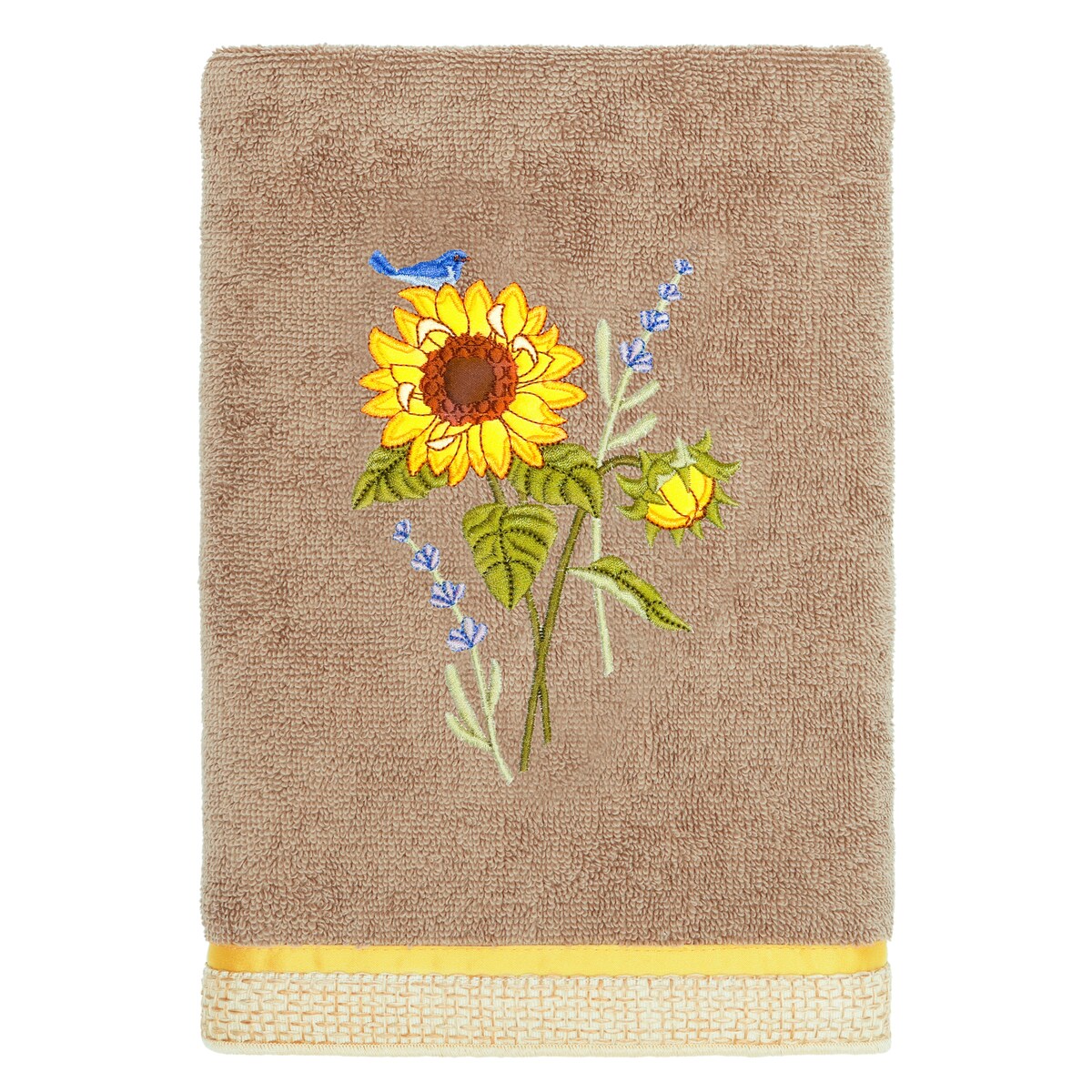 Authentic Hotel and Spa 100% Turkish Cotton Girasol 4PC Embellished Towel Set