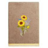 Authentic Hotel and Spa 100% Turkish Cotton Girasol 4PC Embellished Towel Set